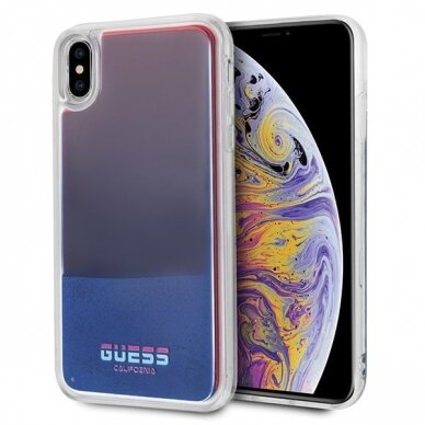 Originalus Guess Dėklas Guhci65Glcre Iphone Xs Max Czerwo Ny/Red Nugarėlė California Glow In The Dark