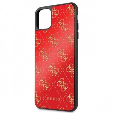 Originalus Guess Dėklas Guhcn654Ggpre Iphone 11 Pro Max Raudonas Hard Case 4G Double Layer Glitter 2