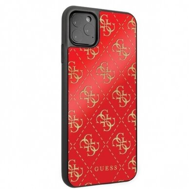 Originalus Guess Dėklas Guhcn654Ggpre Iphone 11 Pro Max Raudonas Hard Case 4G Double Layer Glitter 4