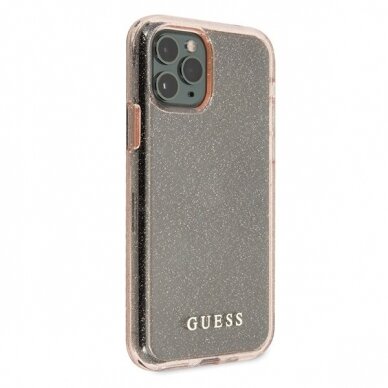 Originalus Guess Dėklas Guhcn65Pcglpi Iphone 11 Pro Max Rožinis Hard Case Glitter 4