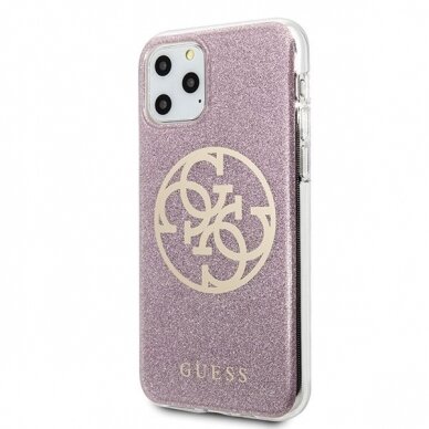 Originalus Guess Dėklas Guhcn65Pcuglpi Iphone 11 Pro Max Rožinis 4G Circle Glitter 1