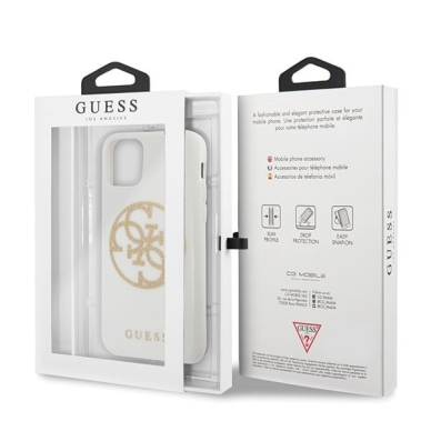 Originalus Guess Dėklas Guhcn65Tpuwhglg Iphone 11 Pro Max Baltas Glitter 4G Circle Logo 6