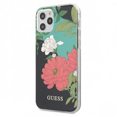 Originalus Guess dėklas Guhcp12Limlfl01 Iphone 12 Pro Max juodas N°1 Flower kolekcija