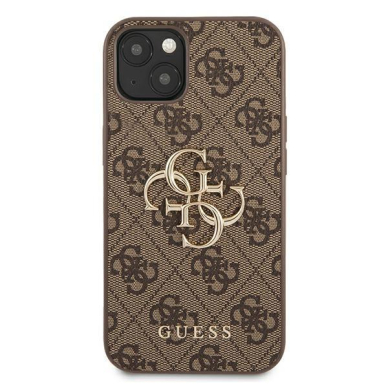 Originalus Guess dėklas GUHCP13M4GMGBR iPhone 13 6,1" Rudas 4G Big Metal Logo 2