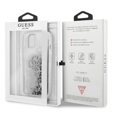 Originalus Guess dėklas GUHCP13SLG4GSI iPhone 13 mini 5,4 Sidabrinis 4G Big Liquid Glitter 7