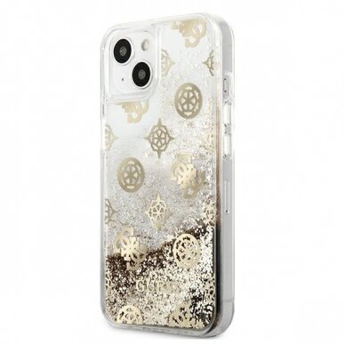 Originalus Guess dėklas GUHCP13SLGPEGO iPhone 13 mini 5,4" Auksinis Peony Liquid Glitter 1