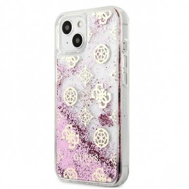 Originalus Guess dėklas GUHCP13SLGPEPI iPhone 13 mini 5,4" Rožinis Peony Liquid Glitter 1