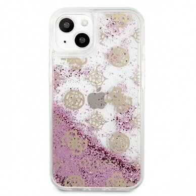 Originalus Guess dėklas GUHCP13SLGPEPI iPhone 13 mini 5,4" Rožinis Peony Liquid Glitter 2