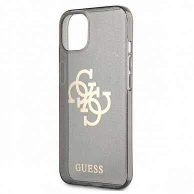 Originalus Guess dėklas GUHCP13SPCUGL4GBK iPhone 13 mini 5,4" Juodas Glitter 4G Big Logo 5