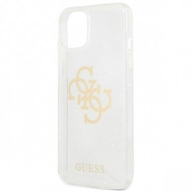 Originalus Guess dėklas GUHCP13SPCUGL4GTR iPhone 13 mini 5,4 Permatomas Glitter 4G Big Logo 5