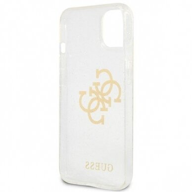 Originalus Guess dėklas GUHCP13SPCUGL4GTR iPhone 13 mini 5,4 Permatomas Glitter 4G Big Logo 6