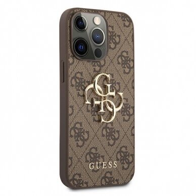 Originalus Guess dėklas GUHCP13X4GMGBR iPhone 13 Pro Max 6,7" Rudas 4G Big Metal Logo 3