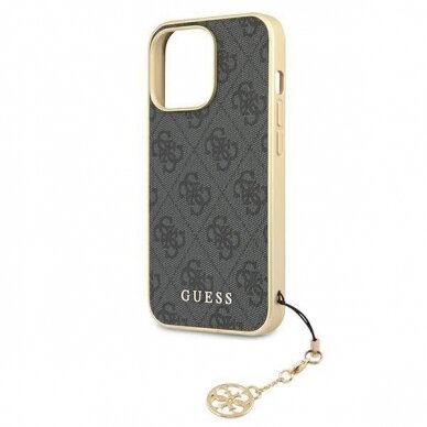 Originalus Guess dėklas GUHCP13XGF4GGR iPhone 13 Pro Max 6,7" Pilkas 4G Charms Collection 5