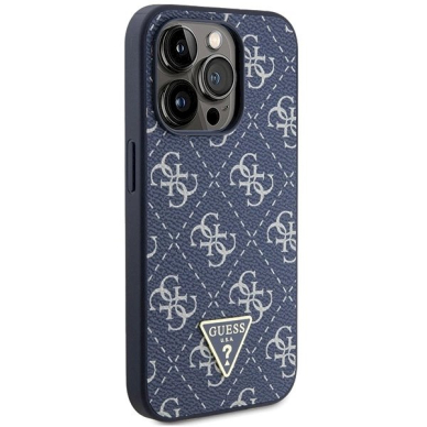 Originalus Guess dėklas GUHCP15XPG4GPB iPhone 15 Pro Max 6.7" Mėlynas/Mėlynas hardcase 4G Triangle Metal Logo 3