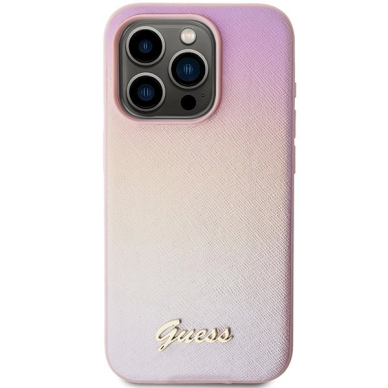 Originalus Guess dėklas GUHCP15XPSAIRSP iPhone 15 Pro Max 6.7" Rožinis/Rožinis hardcase Saffiano Iridescent Script 2