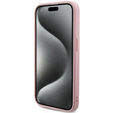 Originalus Guess dėklas GUHCP15XPSAIRSP iPhone 15 Pro Max 6.7" Rožinis/Rožinis hardcase Saffiano Iridescent Script 4