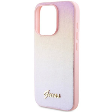 Originalus Guess dėklas GUHCP15XPSAIRSP iPhone 15 Pro Max 6.7" Rožinis/Rožinis hardcase Saffiano Iridescent Script 5