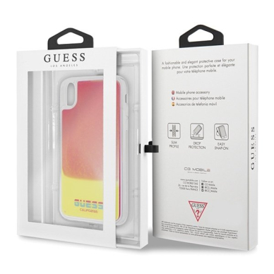 Originalus Guess Dėklas Guhcpxglcpi Iphone X/Xs Rožinis Nugarėlė California Glow In The Dark 6