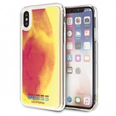 Originalus Guess Dėklas Guhcpxglcpi Iphone X/Xs Rožinis Nugarėlė California Glow In The Dark