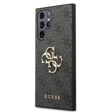 Originalus Guess dėklas GUHCS22L4GMGGR S908 S22 Ultra Pilkas hardcase 4G Big Metal Logo 1