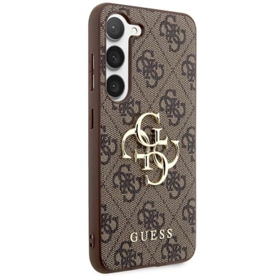 Originalus Guess dėklas GUHCS23FE4GMGBR S23 FE S711 Rudas/Rudas hardcase 4G Big Metal Logo 3