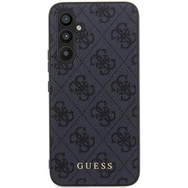 Originalus Guess dėklas GUHCS23FEG4GFGR S23 FE S711 Pilkas/Pilkas hardcase 4G Metal Auksinis Logo 2