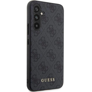 Originalus Guess dėklas GUHCS23FEG4GFGR S23 FE S711 Pilkas/Pilkas hardcase 4G Metal Auksinis Logo 3