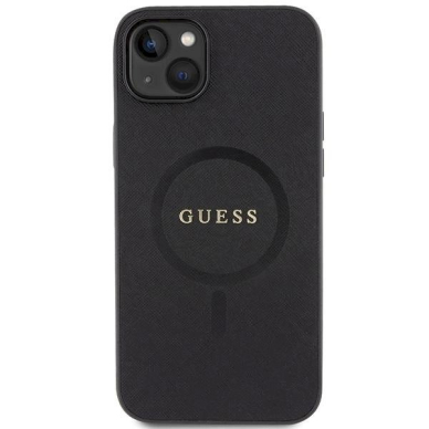 Originalus Guess dėklas GUHMP15MPSAHMCK iPhone 15 Plus 6.7 Juodas/Juodas hardcase Saffiano MagSafe 2