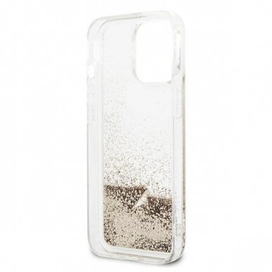 Originalus Guess dėklas GUOHCP14LGLHFLGO iPhone 14 Pro 6.1 &quot;Auksinis / Auksinis hardcase Glitter Charms 6