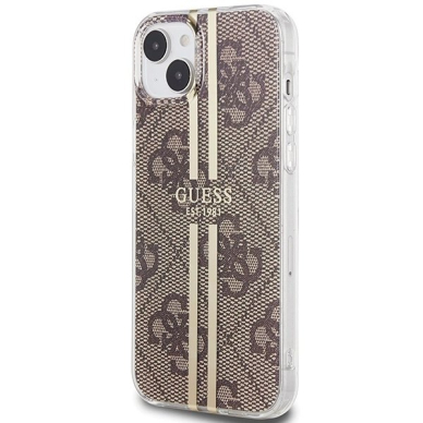 Originalus Guess dėklas IML 4G Auksinis StripeiPhone 15 / 14 / 13 - Rudas 1