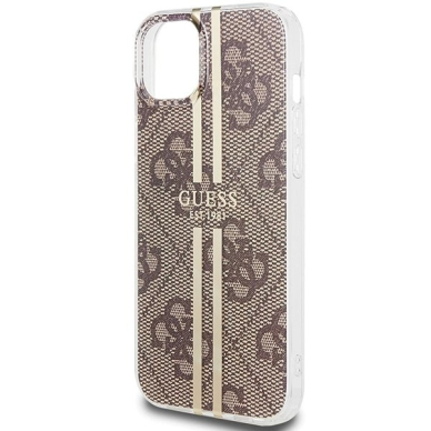 Originalus Guess dėklas IML 4G Auksinis StripeiPhone 15 / 14 / 13 - Rudas 5