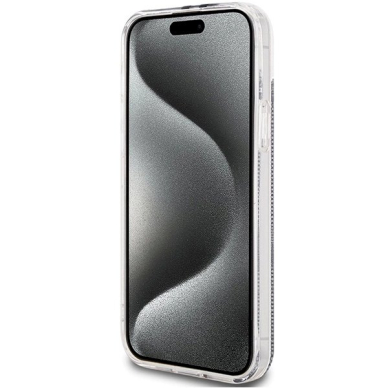 Originalus Guess dėklas IML 4G Auksinis StripeiPhone 15 Plus / 14 Plus - Juodas 4