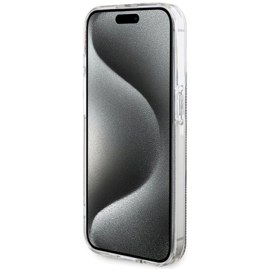 Originalus Guess dėklas IML 4G Auksinis StripeiPhone 15 Pro Max - Rudas 4