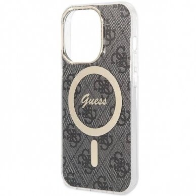 Originalus Guess dėklas IML 4G MagSafe case for iPhone 15 Pro - Juodas 4