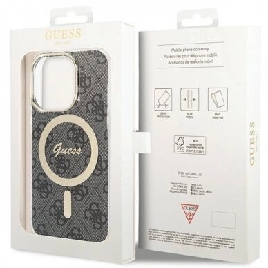 Originalus Guess dėklas IML 4G MagSafe case for iPhone 15 Pro - Juodas 6