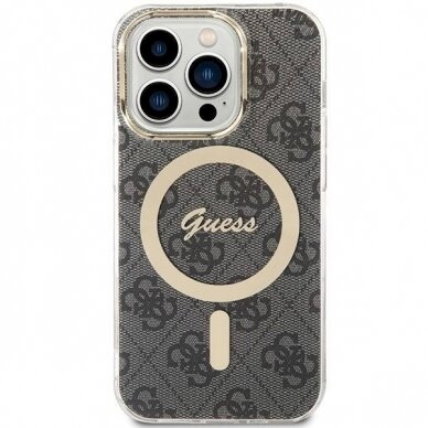 Originalus Guess dėklas IML 4G MagSafe case for iPhone 15 Pro Max - Juodas 1