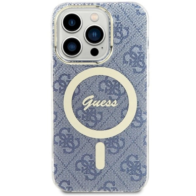 Originalus Guess dėklas IML 4G MagSafeiPhone 15 Pro - Mėlynas 2