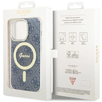 Originalus Guess dėklas IML 4G MagSafeiPhone 15 Pro - Mėlynas 7