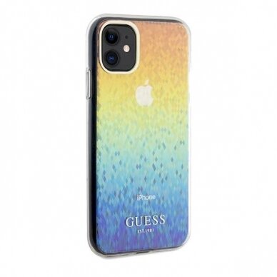 Originalus Guess dėklas IML Faceted Mirror Disco IridescentiPhone 11 / Xr - Įvariaspalvis 3