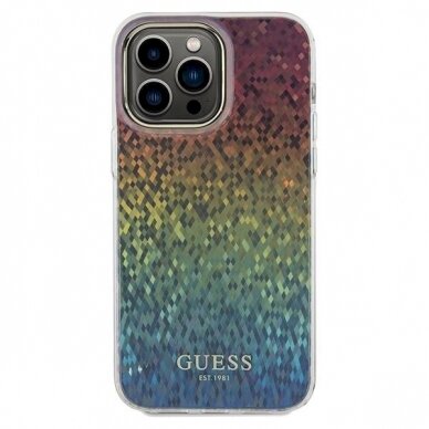 Originalus Guess dėklas IML Faceted Mirror Disco IridescentiPhone 13 Pro / 13 - Įvariaspalvis 2