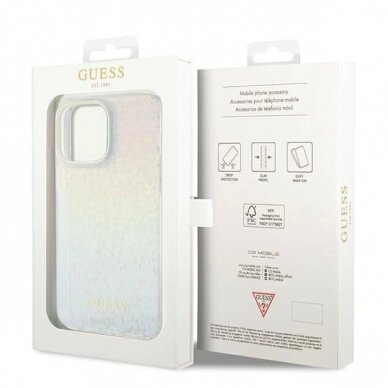 Originalus Guess dėklas IML Faceted Mirror Disco IridescentiPhone 13 Pro / 13 - Įvariaspalvis 7