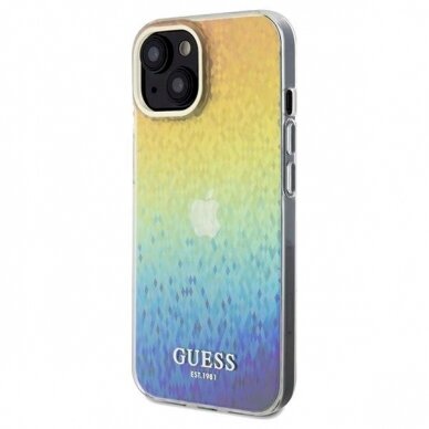 Originalus Guess dėklas IML Faceted Mirror Disco IridescentiPhone 14 / 15 / 13 - Įvariaspalvis 1