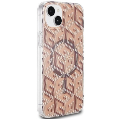 Originalus Guess dėklas IML GCube MagSafeiPhone 15 Plus / 14 Plus - Rudas 3