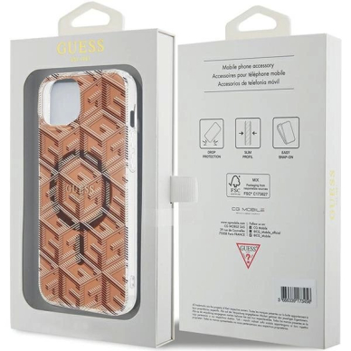 Originalus Guess dėklas IML GCube MagSafeiPhone 15 Plus / 14 Plus - Rudas 7