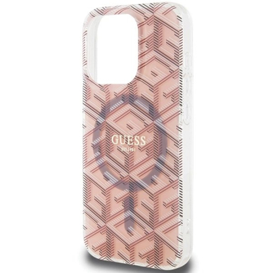 Originalus Guess dėklas IML GCube MagSafeiPhone 15 Pro - Rožinis 5