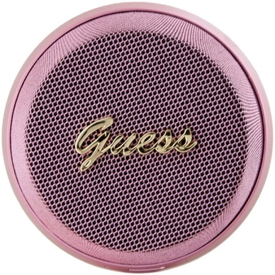 Originalus Guess dėklas Magnetic Script Metal Mėlynastooth speaker - Rožinis 2