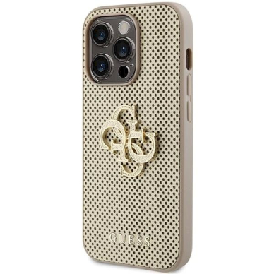 Originalus Guess dėklas Perforated 4G GlitteriPhone 15 Pro - Auksinis 1