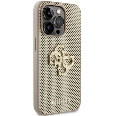 Originalus Guess dėklas Perforated 4G GlitteriPhone 15 Pro - Auksinis 3