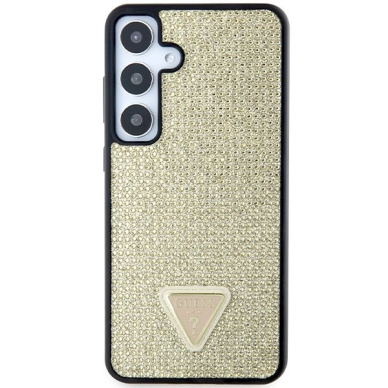 Originalus Guess dėklas Rhinestone TriangleSamsung Galaxy S24+ - Auksinis 2