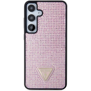 Originalus Guess dėklas Rhinestone TriangleSamsung Galaxy S24+ - Rožinis 2